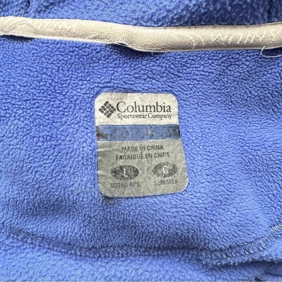 Columbia Sportswear Blue Full Zip Hooded Fleece Long Sleeve Jacket Womens Size L - Picture 3 of 5
